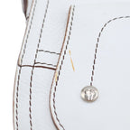 Dior Saddle Stitch Shoulder Bag White Leather Silver — view 6