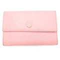 Chanel CC Logo Bifold Wallet Card Case Pink Leather Gold