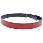 Hermes Constance Leather Belt Red Black Box Calf 70 S Gold — view 2