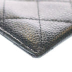 Chanel Quilted Card Case Business Holder Black Caviar Leather Gold — view 5