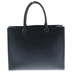 Prada Saffiano Tote Shoulder Bag Black Leather Gold — view 2