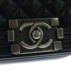 Chanel Chain Mini Shoulder Bag Black Caviar Leather Silver — view 5