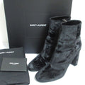 Saint Laurent Paris Velvet Ankle Boots 36.5 Black