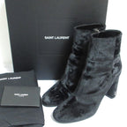 Saint Laurent Paris Velvet Ankle Boots 36.5 Black