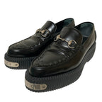 Gucci Logo Plate Horsebit Clipper Loafers 6.5 Black
