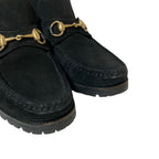 Gucci Suede Leather Horsebit Short Boots 38.5 Black — view 6