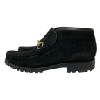 Gucci Suede Leather Horsebit Short Boots 38.5 Black — view 2