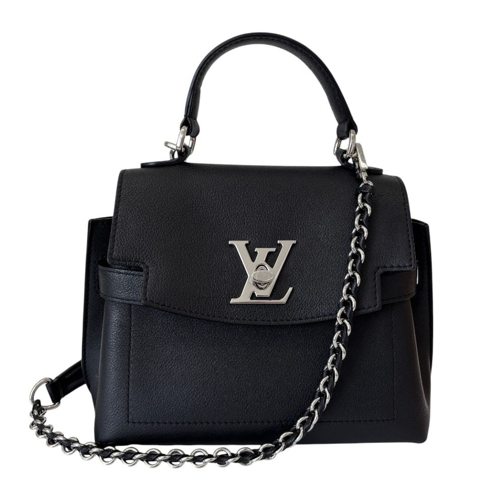 Louis Vuitton Lockme Mini 2-Way Leather Shoulder Bag Black