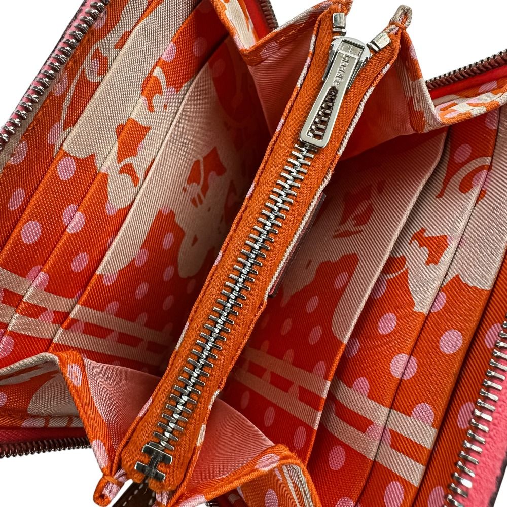 Hermes Compact Silk in Leather Wallet Rose Azare Pink — view 7