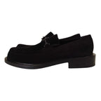 Gucci Horsebit Suede Leather Loafers Shoes Black — view 3