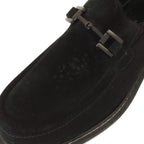 Gucci Horsebit Suede Leather Loafers Shoes Black — view 9