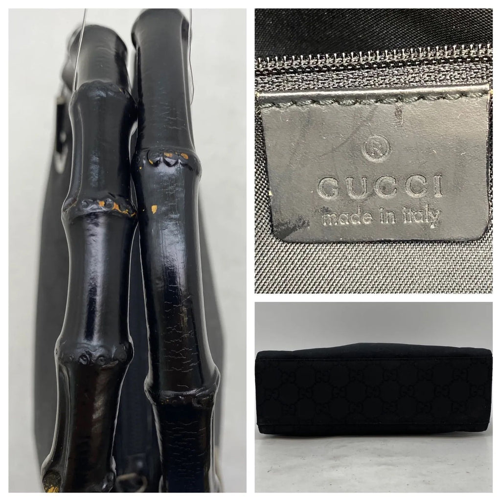 Gucci Handbag Bamboo Tote Nylon Black Travel — view 4