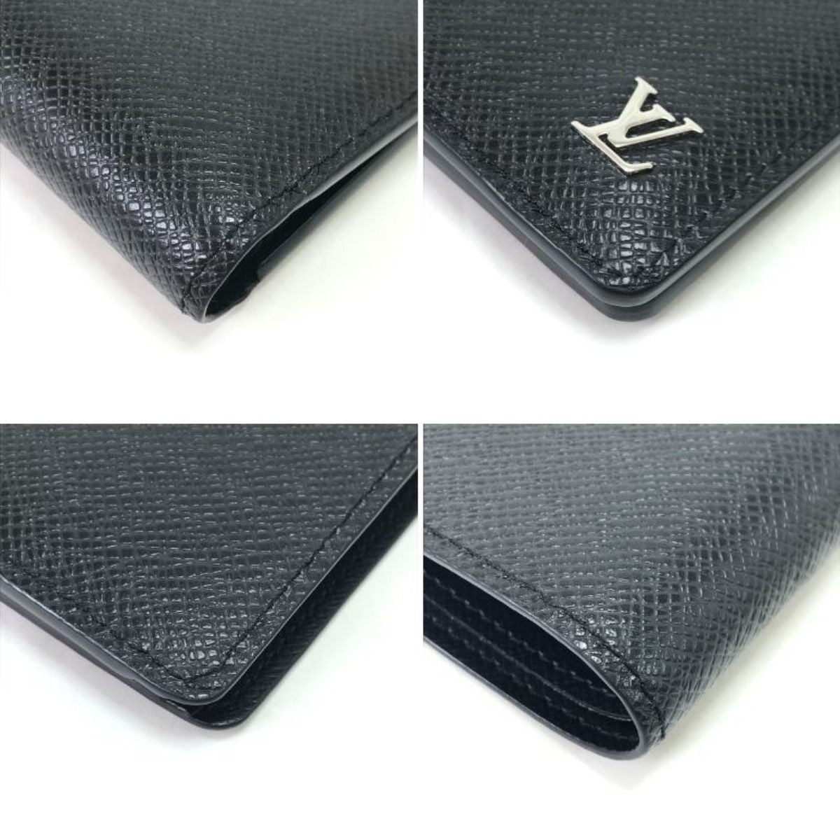 Louis Vuitton Bifold Wallet Taiga Portefeuille Multiple Black — view 6