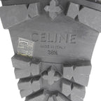 Celine Leather Fabric Sandals Bulky Shoes Black 38.5 — view 6