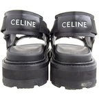 Celine Leather Fabric Sandals Bulky Shoes Black 38.5 — view 3