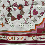 Louis Vuitton Scarf Silk Monogram Pink — view 7