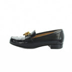 Hermes Chaine D'ancre Loafers Moccasins Leather Logo Gold 36.5 Black — view 2