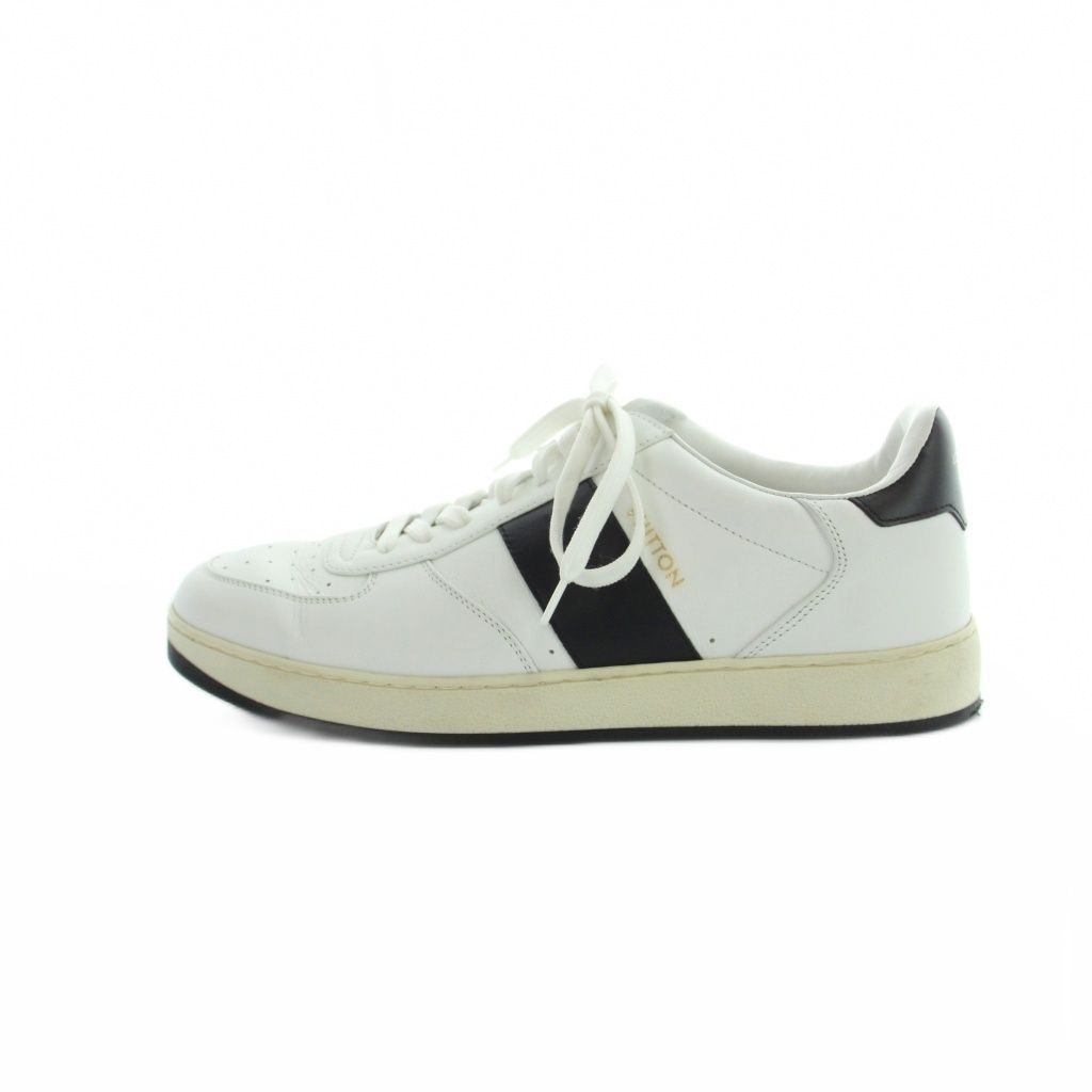 Louis Vuitton Rivoli Line Sneakers Low Cut Logo Shoes Leather 6 White