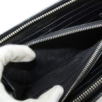 Saint Laurent Paris Wallet Logo Leather Zip Around Black — view 6