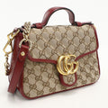 Gucci Mini Top Handle Bag GG Marmont Handbag Canvas Leather