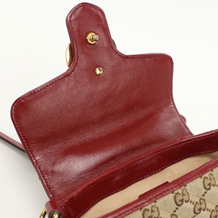 Gucci Mini Top Handle Bag GG Marmont Handbag Canvas Leather — view 6