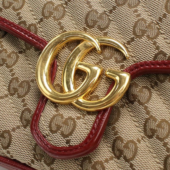 Gucci Mini Top Handle Bag GG Marmont Handbag Canvas Leather — view 4