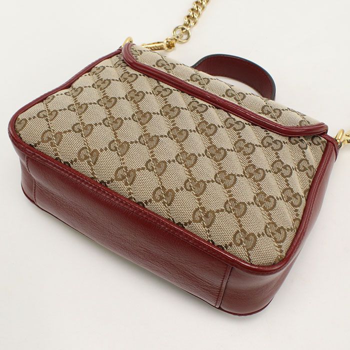 Gucci Mini Top Handle Bag GG Marmont Handbag Canvas Leather — view 2