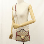 Gucci Mini Top Handle Bag GG Marmont Handbag Canvas Leather — view 8