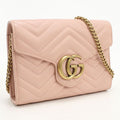 Gucci GG Marmont Chain Wallet Quilted Leather