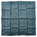 Hermes Scarf Silk Horse Print Handkerchief Blue