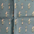 Hermes Scarf Silk Horse Print Handkerchief Blue — view 6