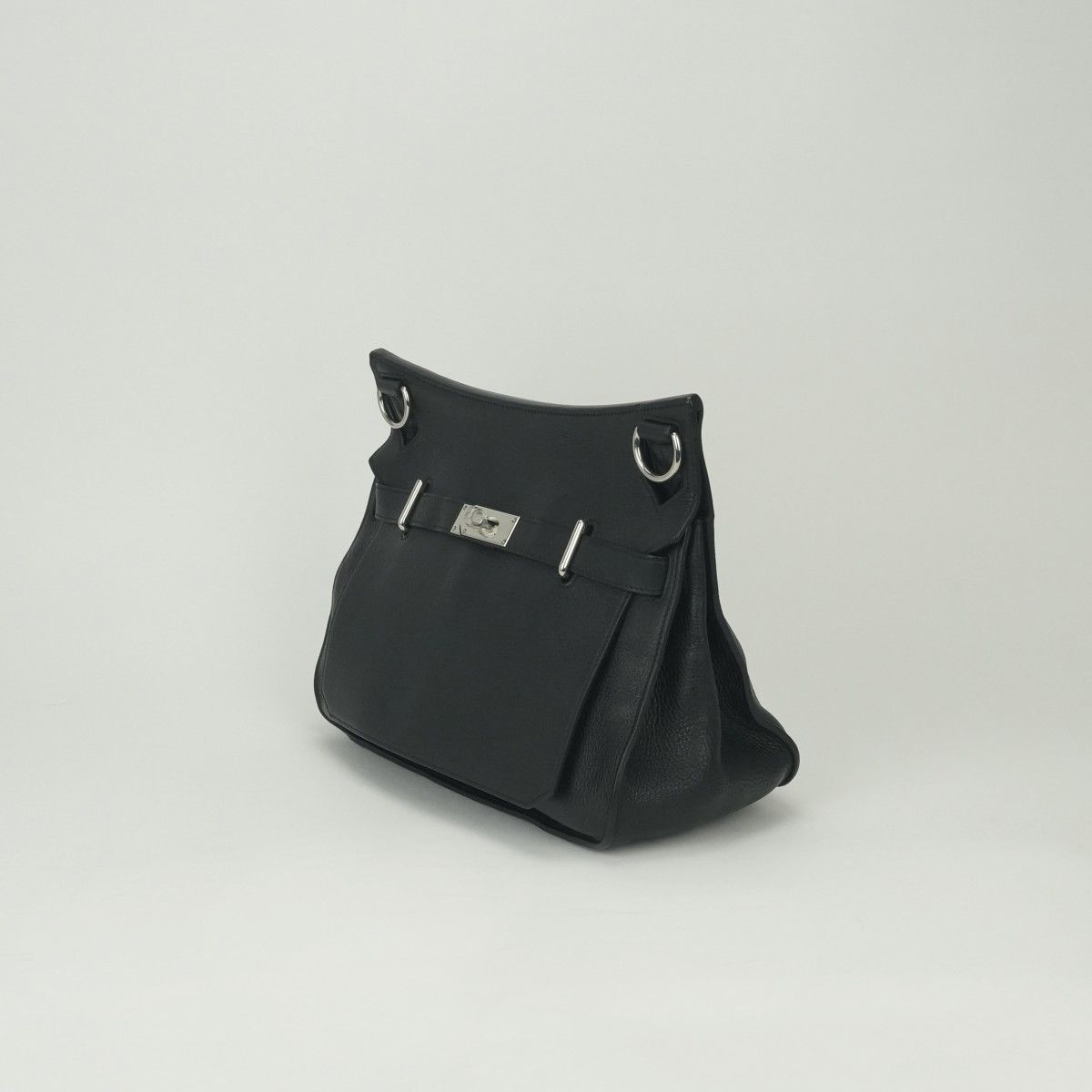 Hermes Gipsiere 34 Shoulder Bag Taurillon Clemence Noir Blue Indigo Black Navy — view 2