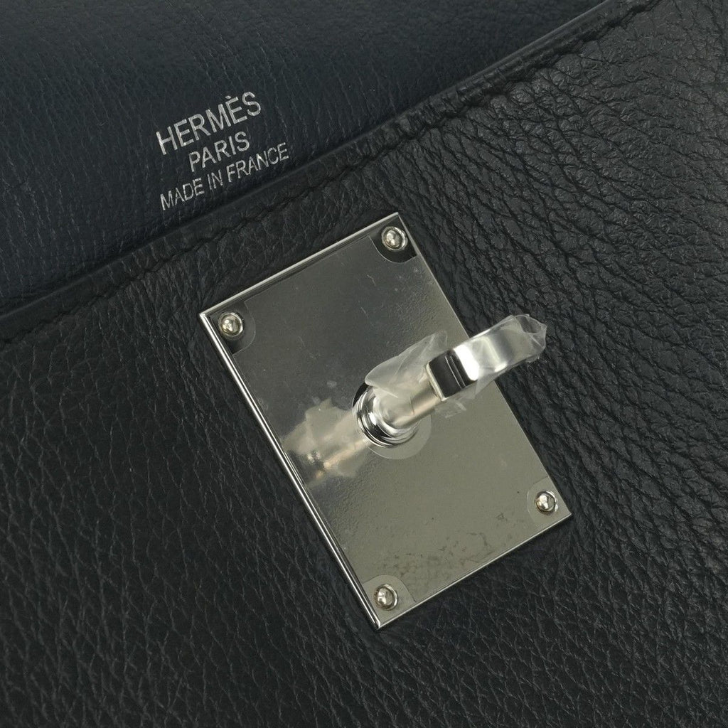 Hermes Gipsiere 34 Shoulder Bag Taurillon Clemence Noir Blue Indigo Black Navy — view 8