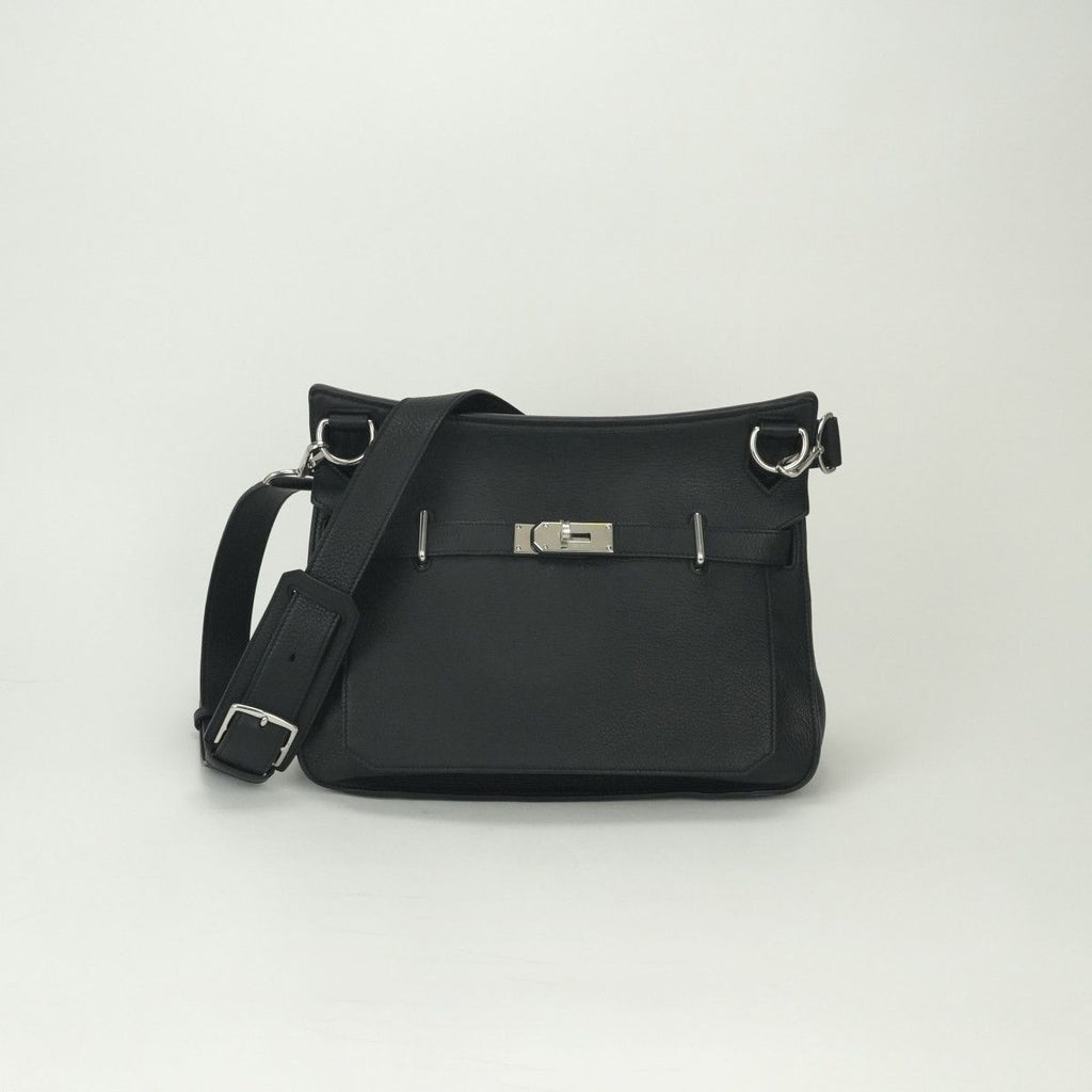 Hermes Gipsiere 34 Shoulder Bag Taurillon Clemence Noir Blue Indigo Black Navy