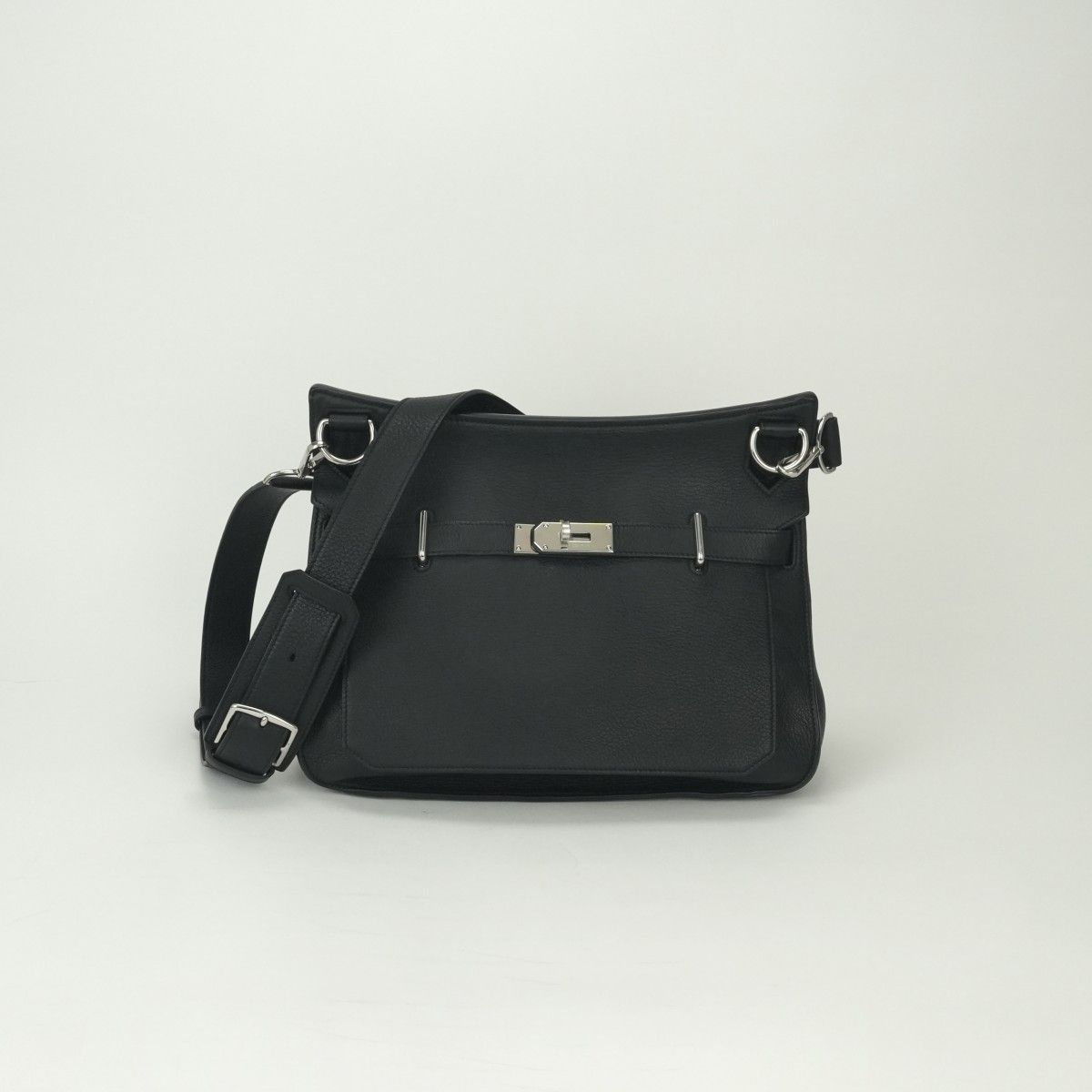 Hermes Gipsiere 34 Shoulder Bag Taurillon Clemence Noir Blue Indigo Black Navy