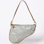 Dior Saddle Pouch Canvas Leather Silver Gold