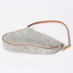 Dior Saddle Pouch Canvas Leather Silver Gold — view 6