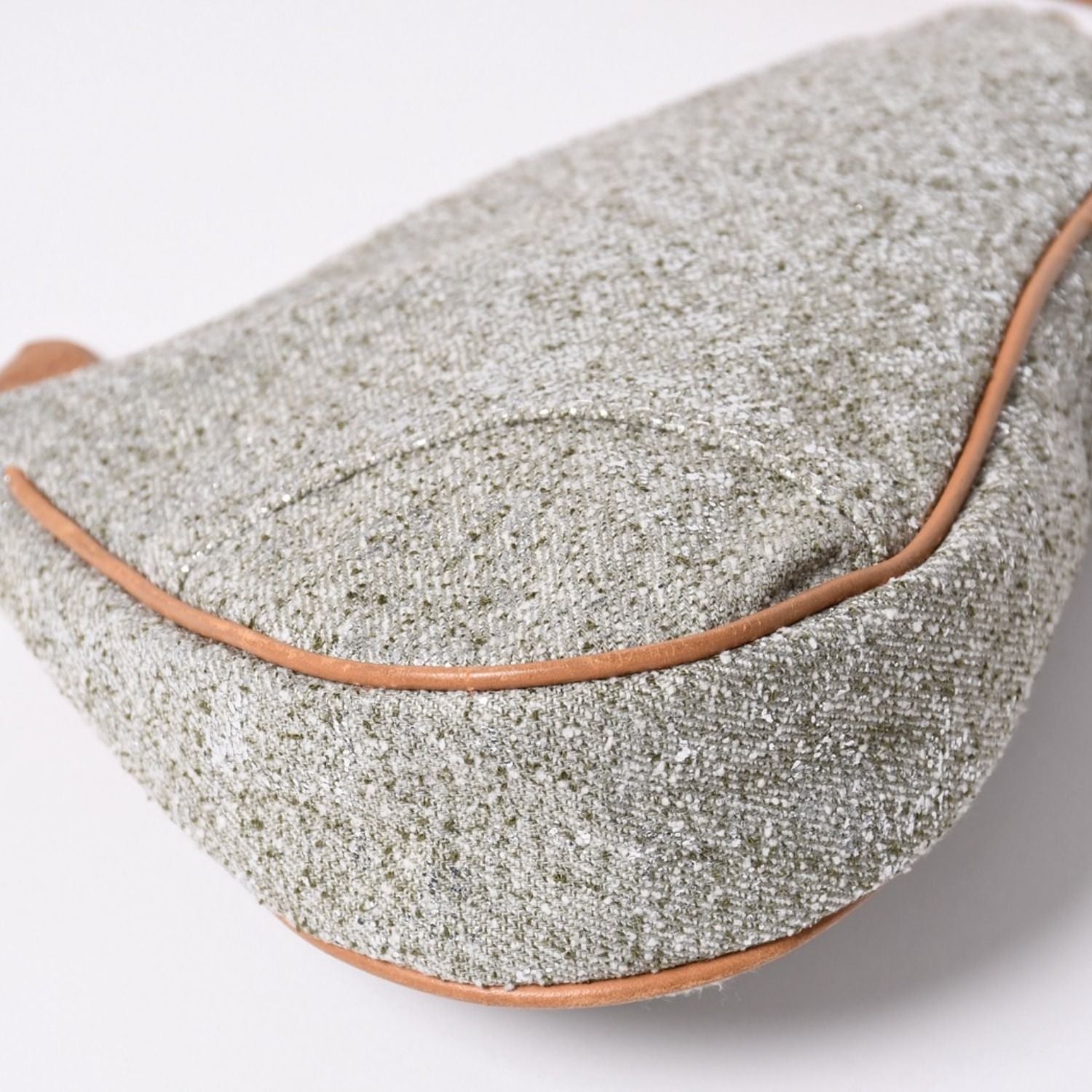 Dior Saddle Pouch Canvas Leather Silver Gold — view 8