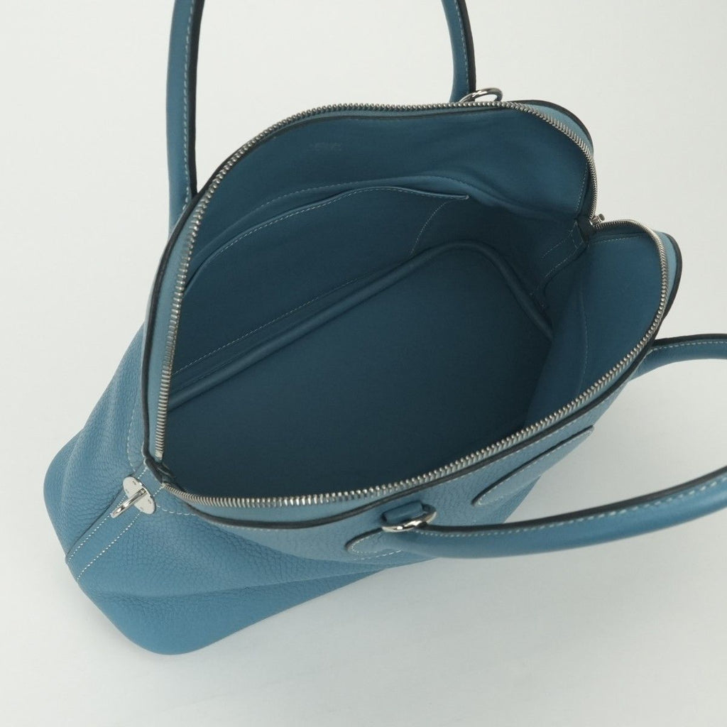 Hermes Bolide 31 Tote Shoulder Bag Taurillon Clemence Blue Jean Bluejean Silver — view 8