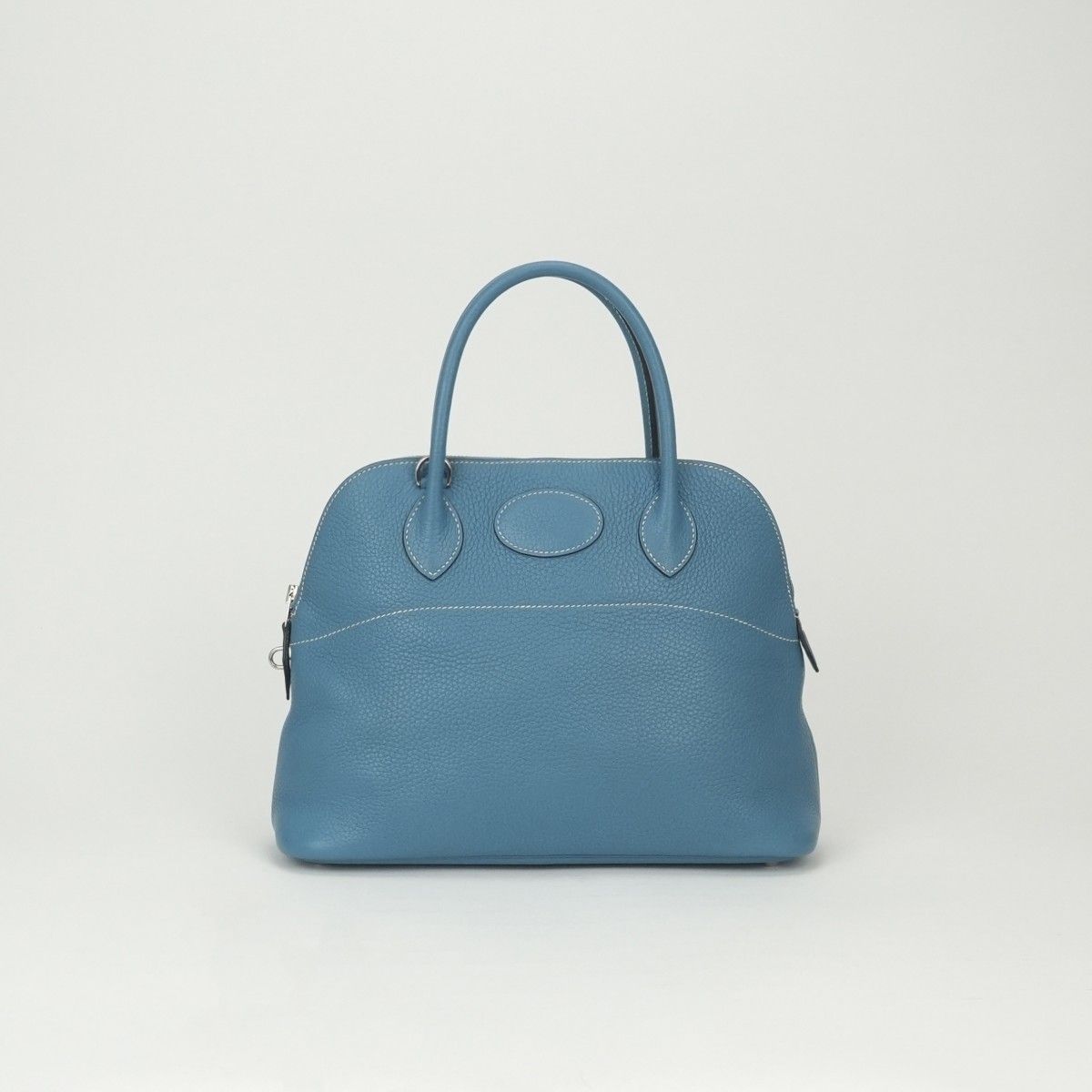Hermes Bolide 31 Tote Shoulder Bag Taurillon Clemence Blue Jean Bluejean Silver