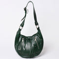 Saint Laurent Rive Gauche Leather Hobo Shoulder Bag Tom Ford Era Green Pleated