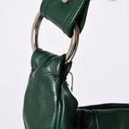 Saint Laurent Rive Gauche Leather Hobo Shoulder Bag Tom Ford Era Green Pleated — view 4