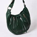 Saint Laurent Rive Gauche Leather Hobo Shoulder Bag Tom Ford Era Green Pleated — view 3