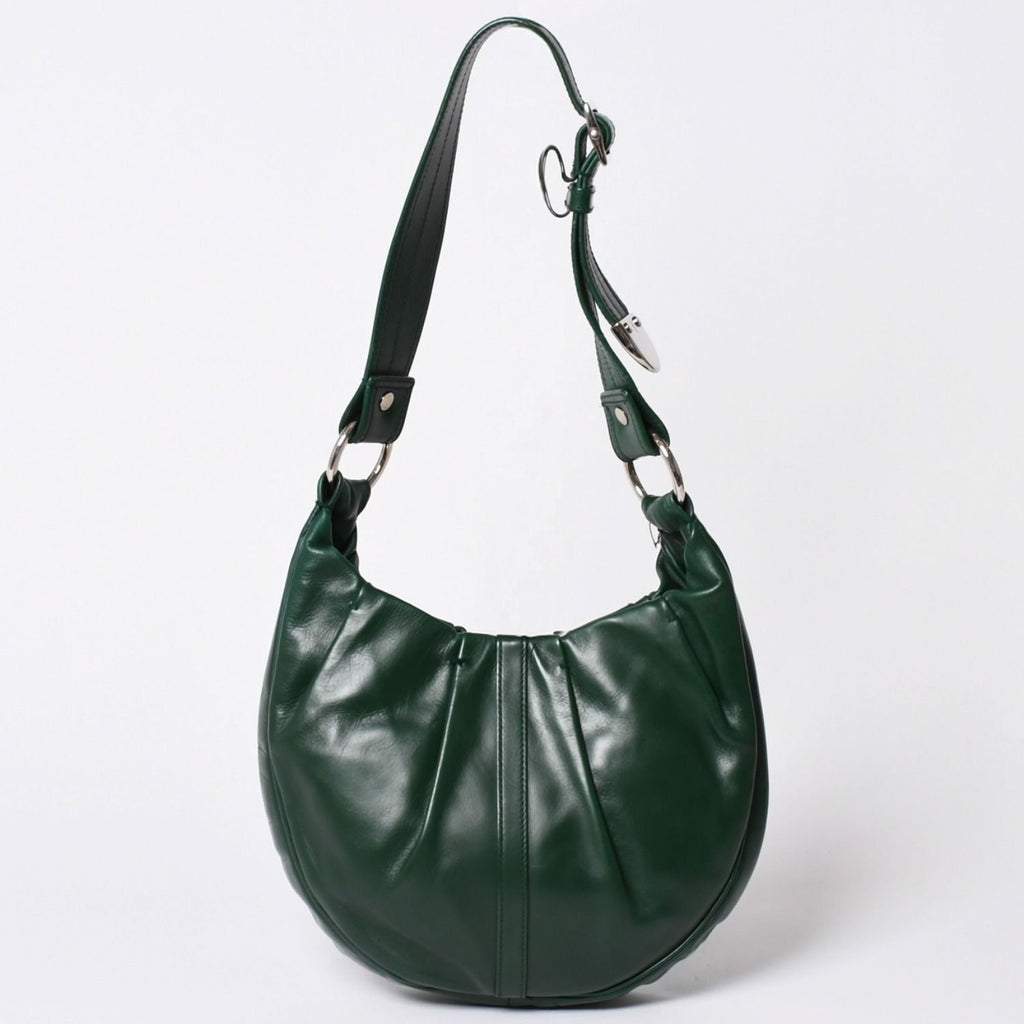 Saint Laurent Rive Gauche Leather Hobo Shoulder Bag Tom Ford Era Green Pleated — view 2