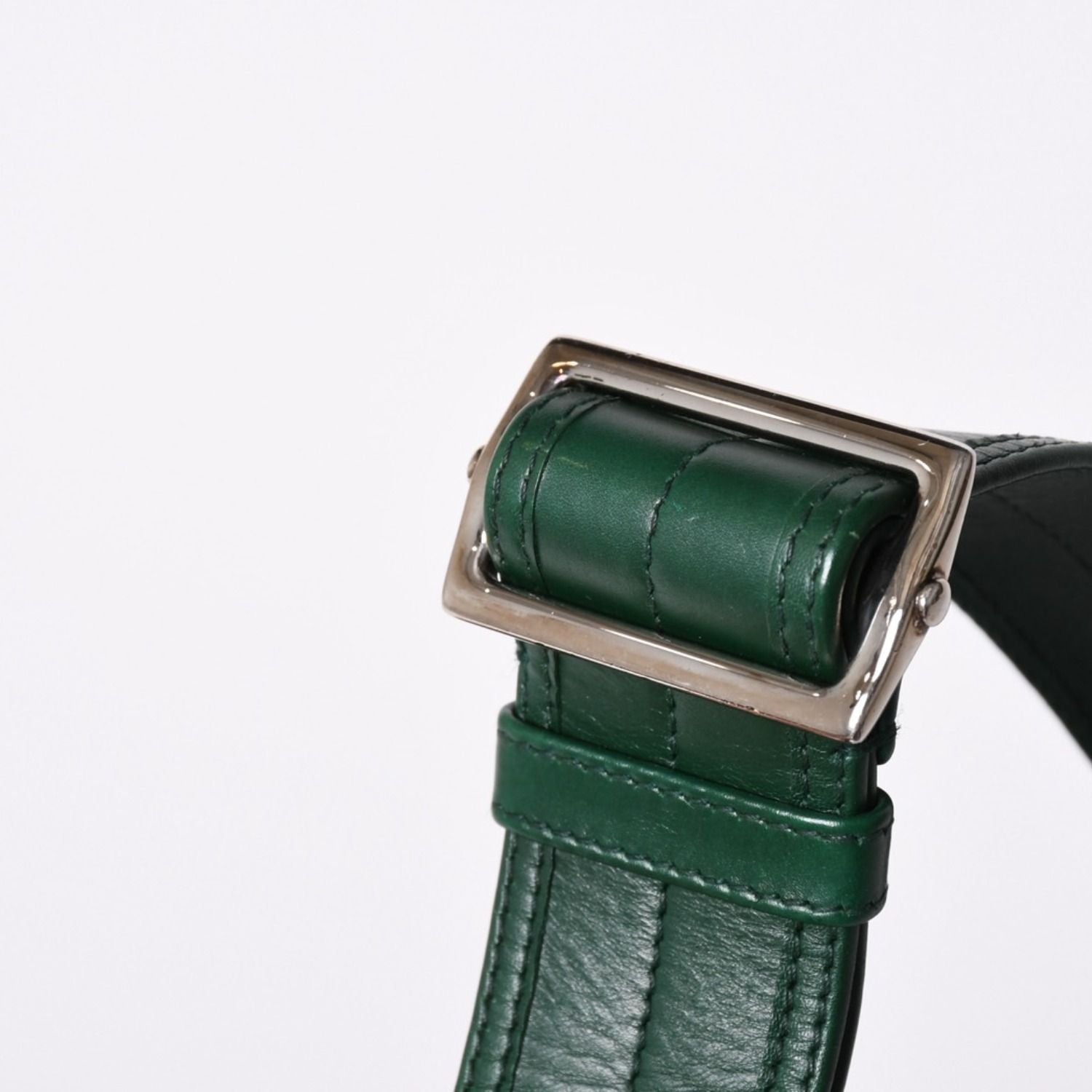 Saint Laurent Rive Gauche Leather Hobo Shoulder Bag Tom Ford Era Green Pleated — view 8