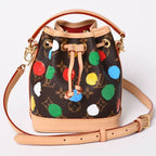 Louis Vuitton Yayoi Kusama Collaboration Shoulder Bag Monogram Nano Noe Brown