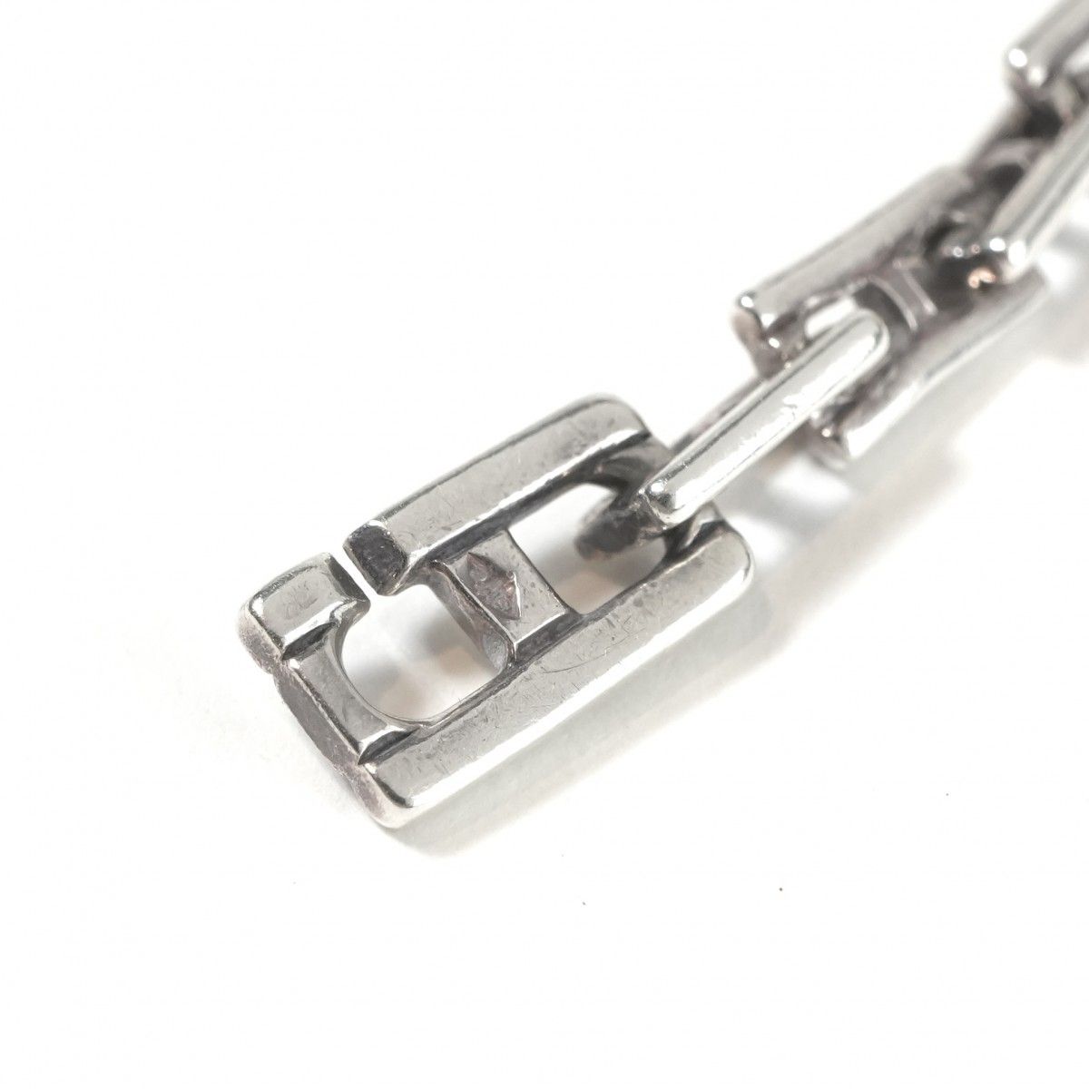 Hermes Cles MM 19 Bracelet Bangle Calf Silver Logo — view 5