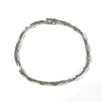 Hermes Cles MM 19 Bracelet Bangle Calf Silver Logo