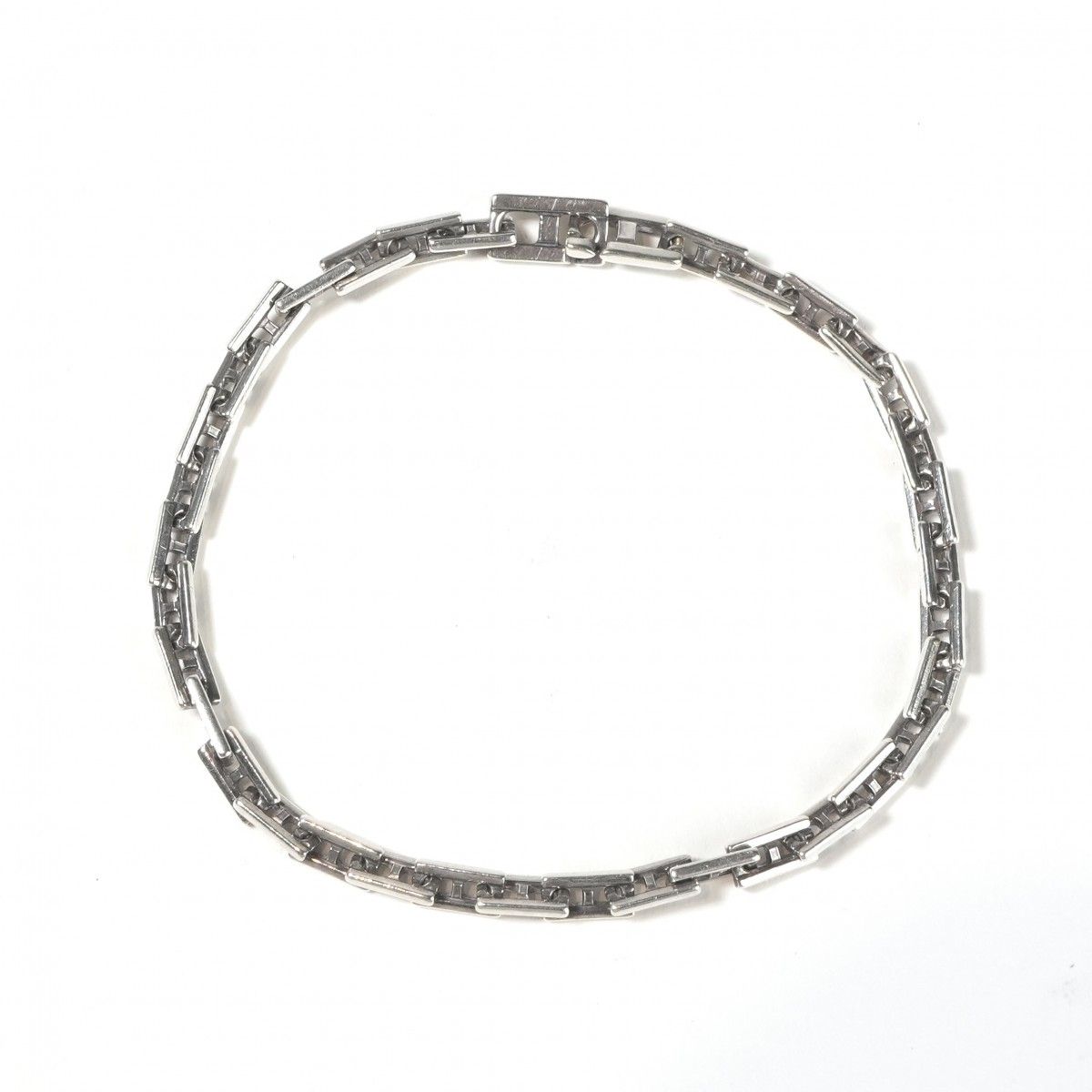 Hermes Cles MM 19 Bracelet Bangle Calf Silver Logo