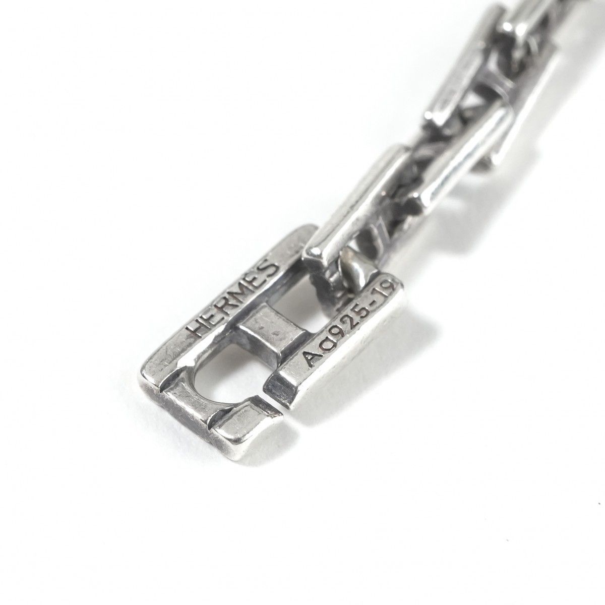 Hermes Cles MM 19 Bracelet Bangle Calf Silver Logo — view 4